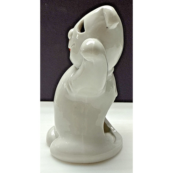 Vtg Midwest Cannon Falls Halloween Ceramic Ghost Pumpkin Candle Holder Luminary - Picture 2 of 12